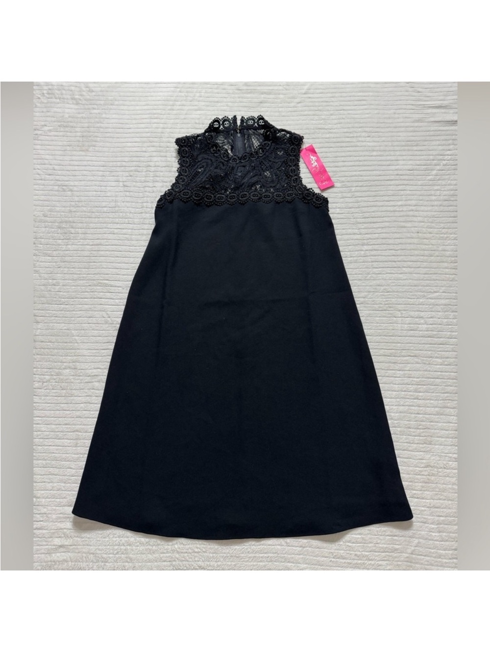 Lipsy Black Lace High-Neck A-Line Dress
